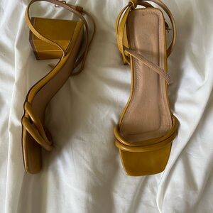 Nasty Gal Mustard Strappy Heels